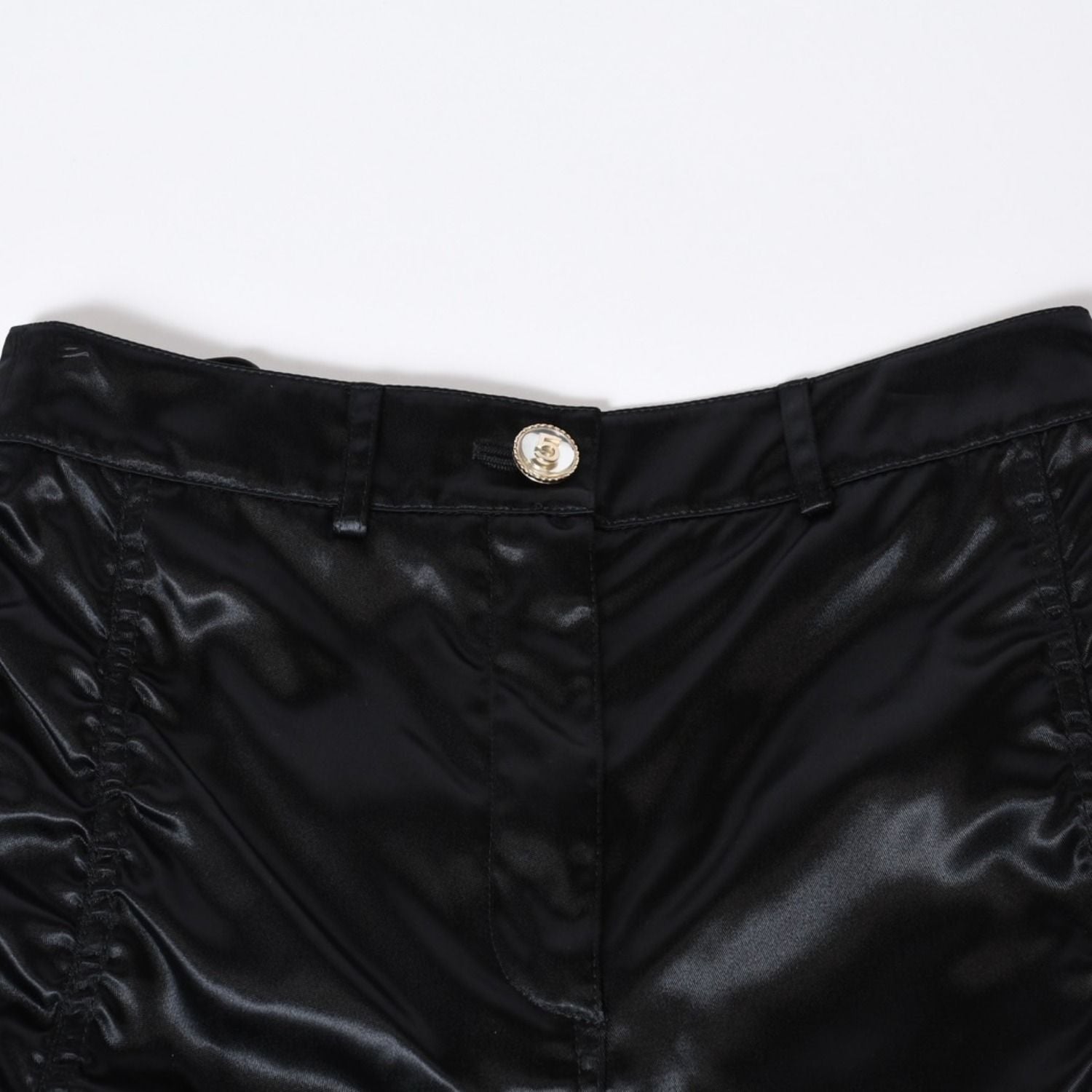 Chanel Shorts No 5 Button CC Logo Black Gathered 36 — view 3