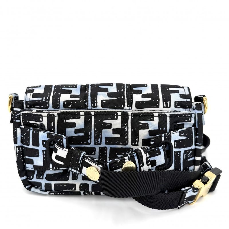 Fendi 2-Way Zucca Shoulder Bag Crossbody Joshua Vides Blue Black White