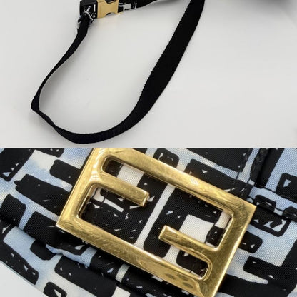 Fendi 2-Way Zucca Shoulder Bag Crossbody Joshua Vides Blue Black White