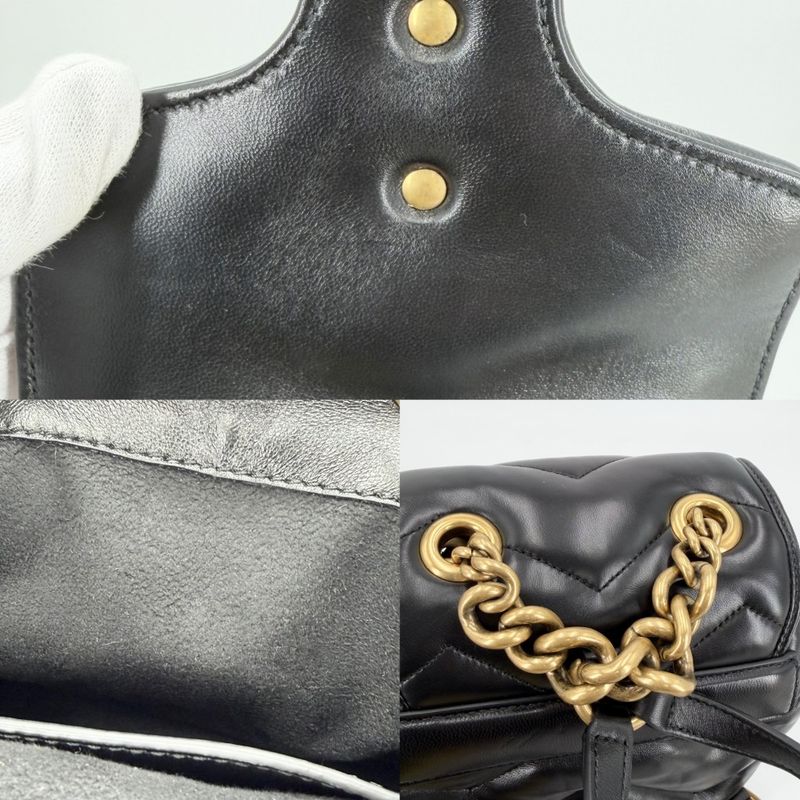 Gucci GG Marmont Quilted Backpack Leather Black