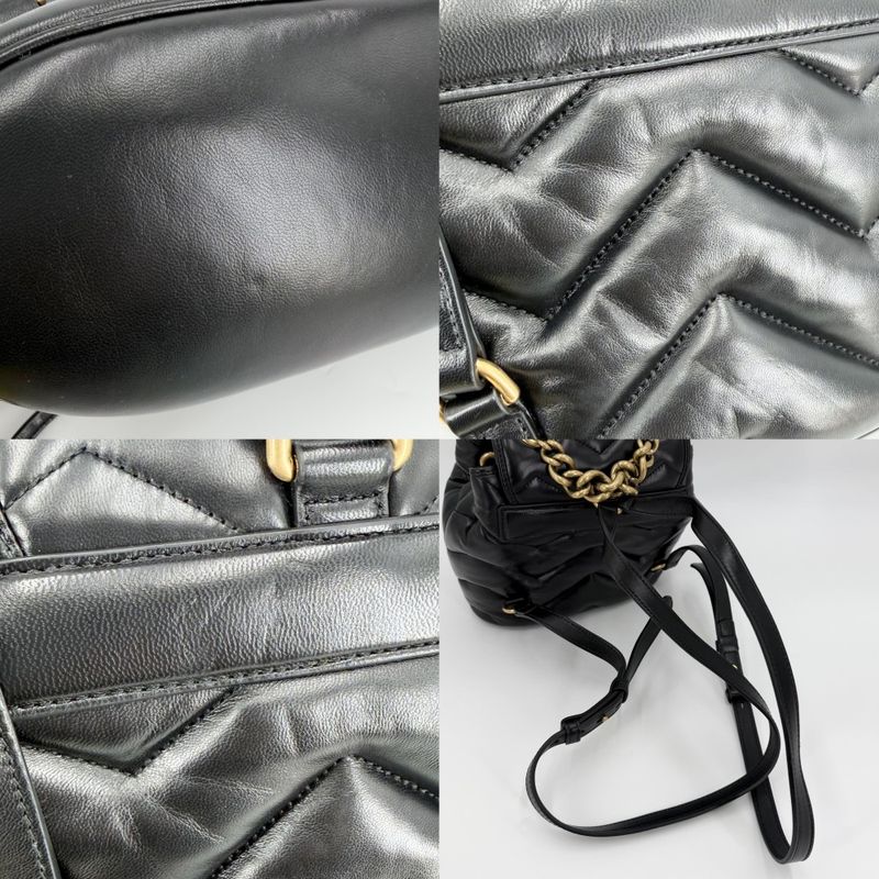 Gucci GG Marmont Quilted Backpack Leather Black