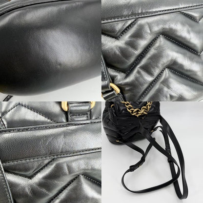 Gucci GG Marmont Quilted Backpack Leather Black