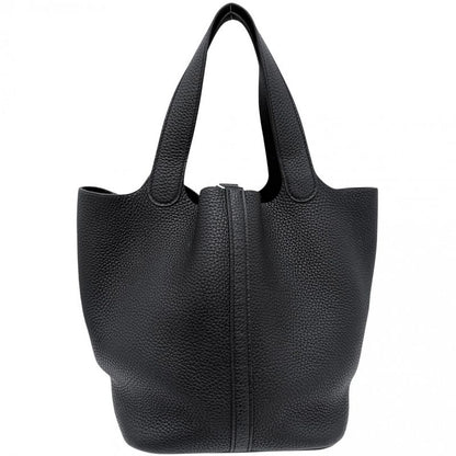 Hermes Handbag Picotin Lock MM Leather Black Silver