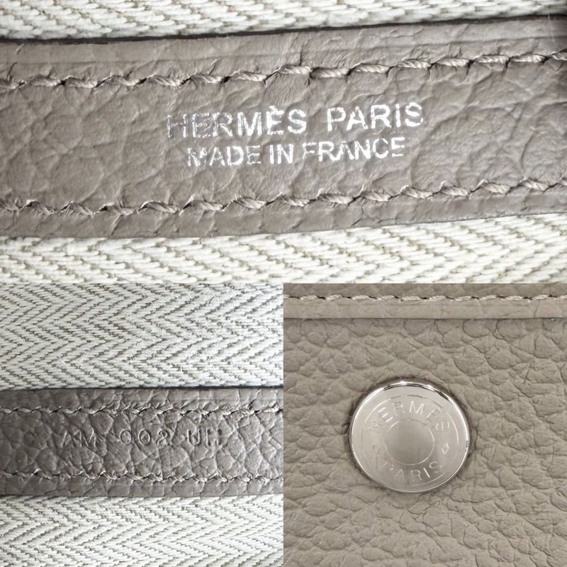 Hermes Handbag Garden Party PM Tote Leather Beige