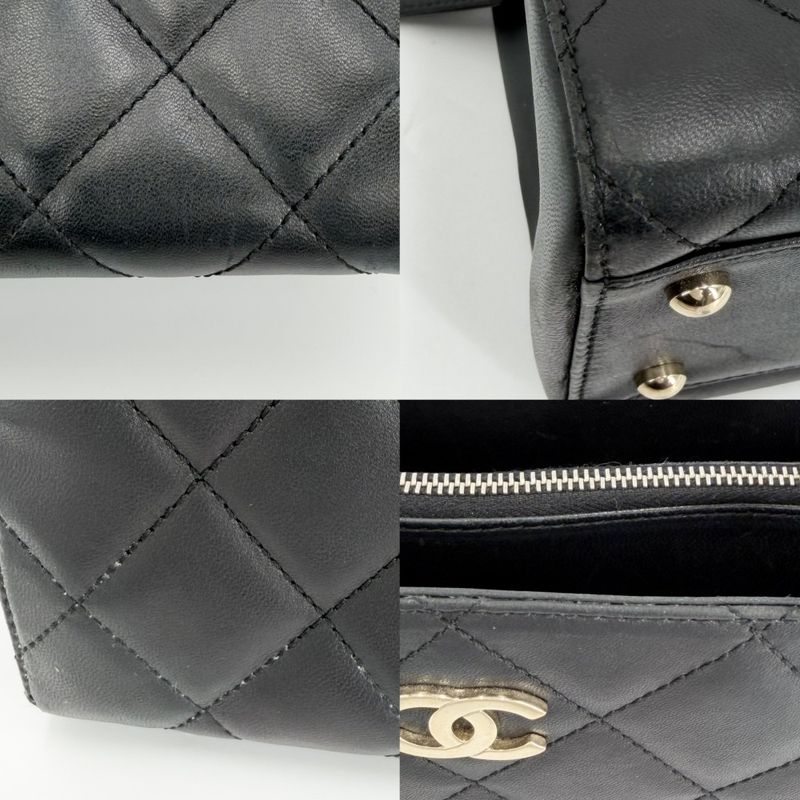 Chanel Handbag Quilted CC Logo Tote Shoulder Lambskin