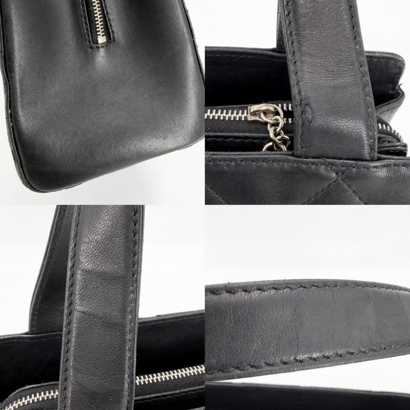 Chanel Handbag Quilted CC Logo Tote Shoulder Lambskin