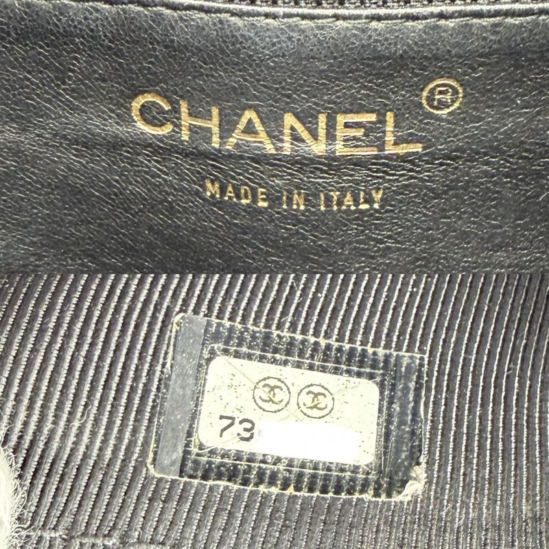 Chanel Handbag Quilted CC Logo Tote Shoulder Lambskin