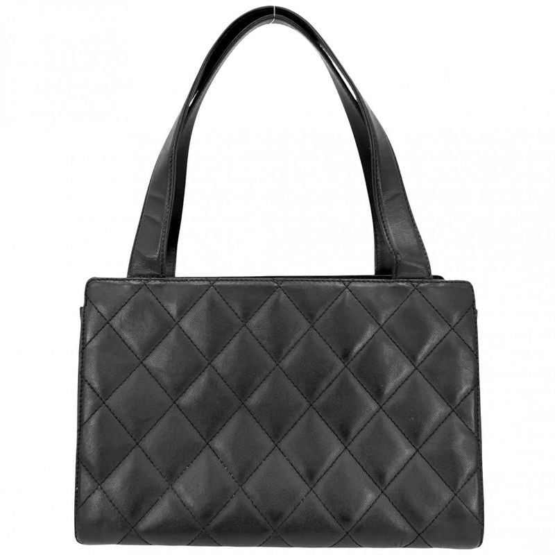 Chanel Handbag Quilted CC Logo Tote Shoulder Lambskin