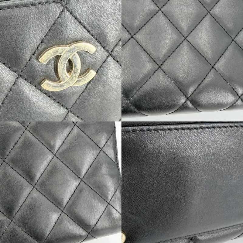 Chanel Handbag Quilted CC Logo Tote Shoulder Lambskin