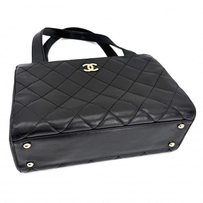 Chanel Handbag Quilted CC Logo Tote Shoulder Lambskin