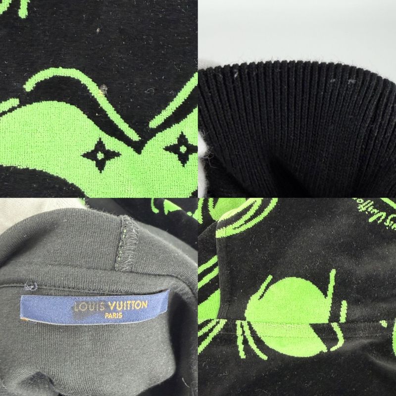 Louis Vuitton Hoodie LV Eyes Graphic Top Black Green