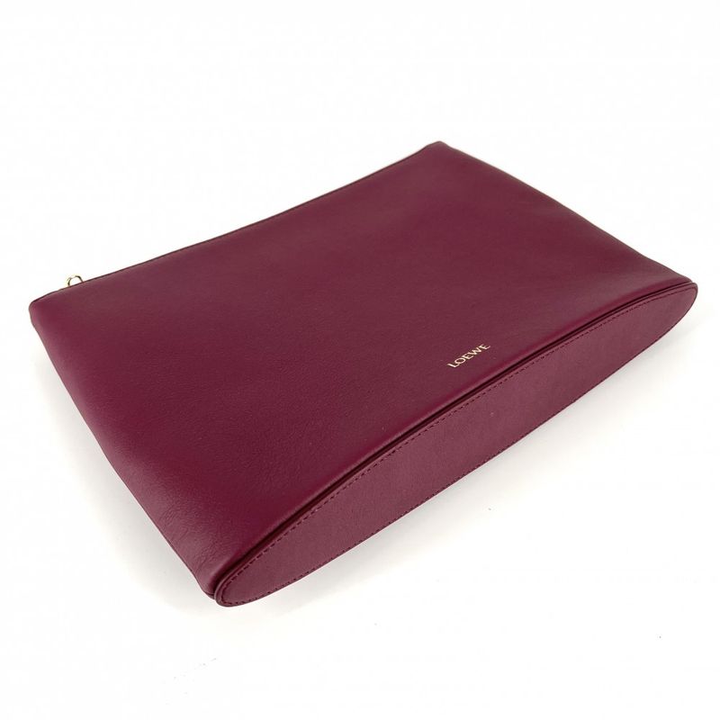 Loewe Clutch Oblong Pouch Second Ply Crimson Bordeaux