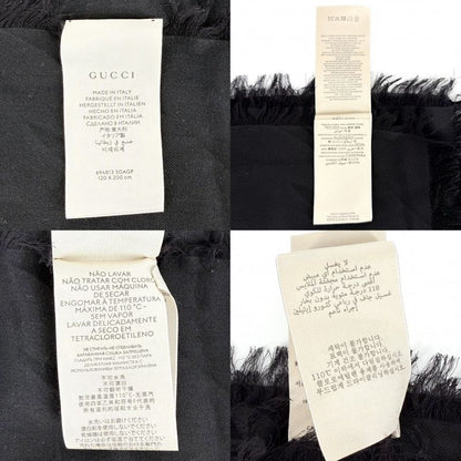 Gucci Shawl Su GG Total Pattern Ska-f Cotton Black Multicolor