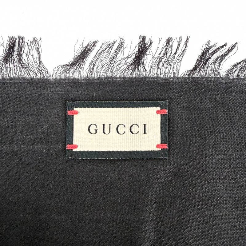 Gucci Shawl Su GG Total Pattern Ska-f Cotton Black Multicolor