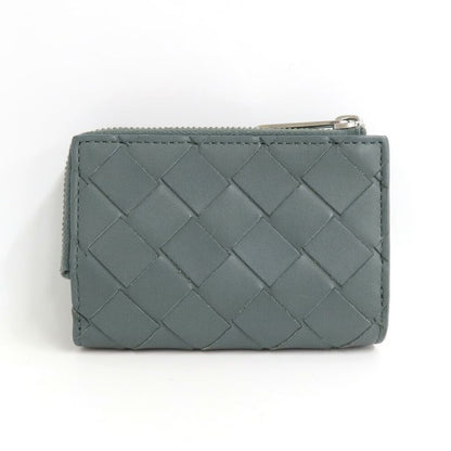 Bottega Veneta Trifold Wallet Intrecciato Gray Leather