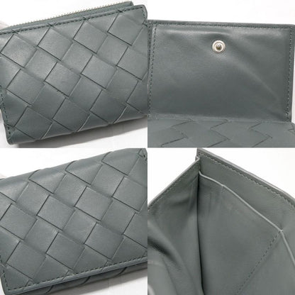 Bottega Veneta Trifold Wallet Intrecciato Gray Leather