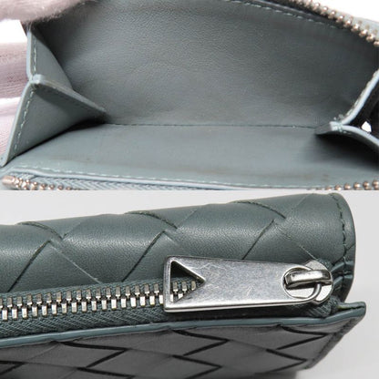 Bottega Veneta Trifold Wallet Intrecciato Gray Leather