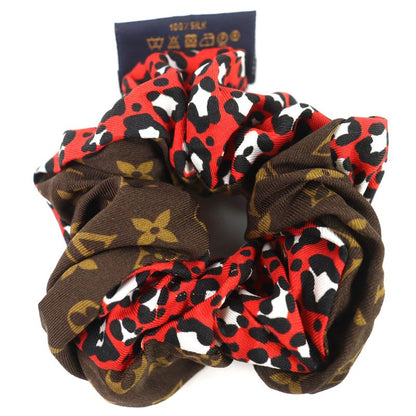 Louis Vuitton Scrunchie Mindful Silk Monogram Leopard Pattern