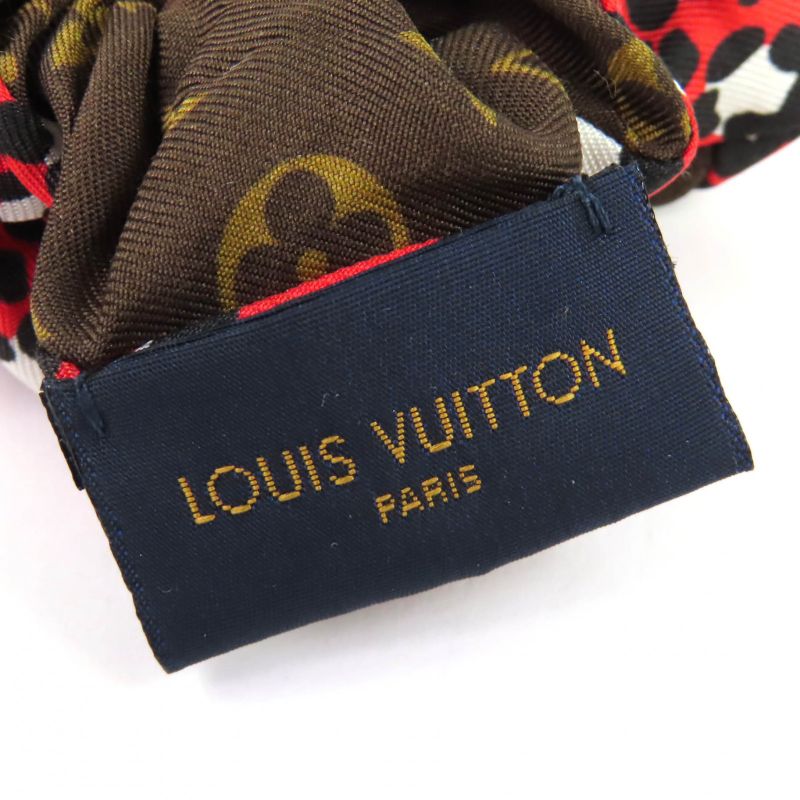 Louis Vuitton Scrunchie Mindful Silk Monogram Leopard Pattern