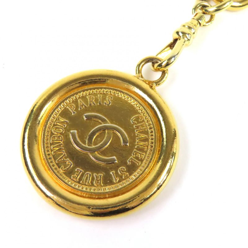 Chanel CC Logo Coin Motif Plate Chain