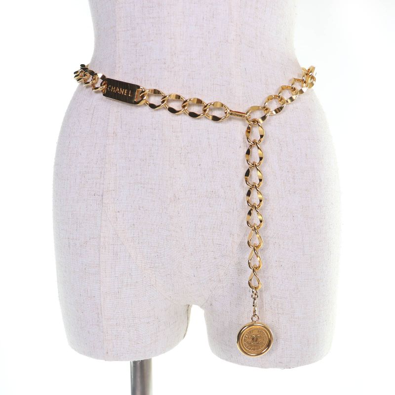 Chanel CC Logo Coin Motif Plate Chain