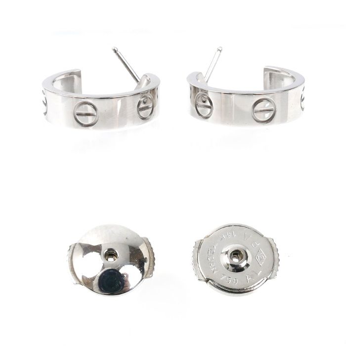 Cartier 18K White Gold Love Earrings