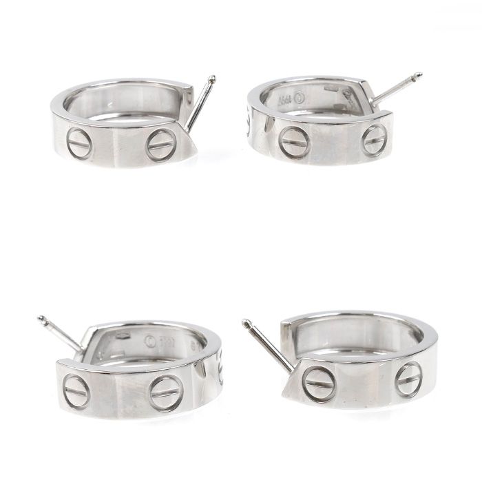 Cartier 18K White Gold Love Earrings