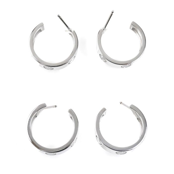 Cartier 18K White Gold Love Earrings