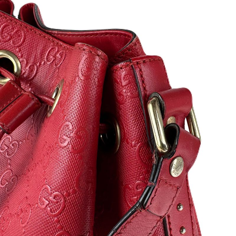 Gucci Shoulder Bag Leather Red