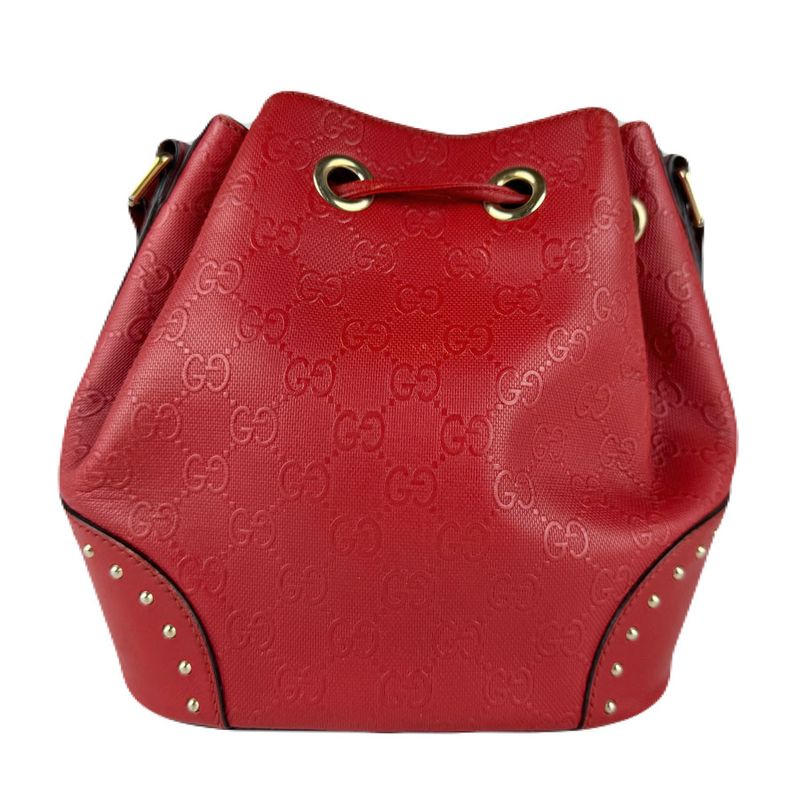 Gucci Shoulder Bag Leather Red