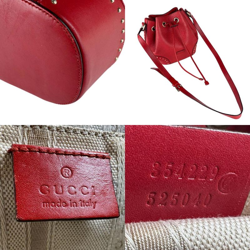 Gucci Shoulder Bag Leather Red