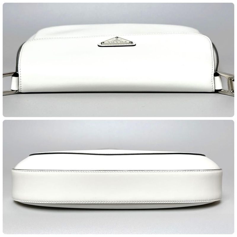 Prada Cles Shoulder Bag White Triangle Logo