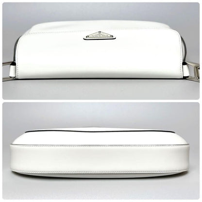 Prada Cles Shoulder Bag White Triangle Logo