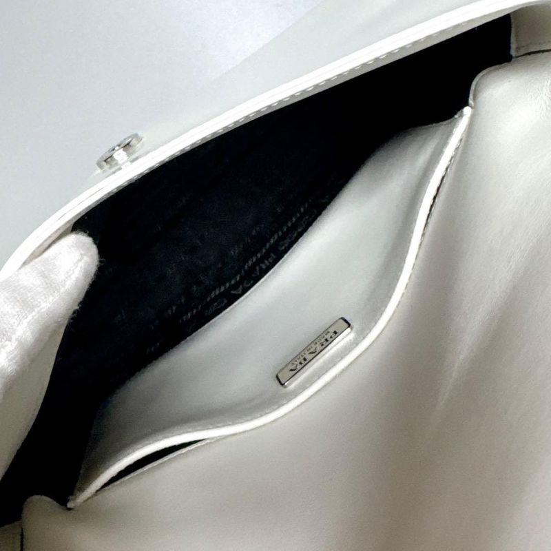 Prada Cles Shoulder Bag White Triangle Logo