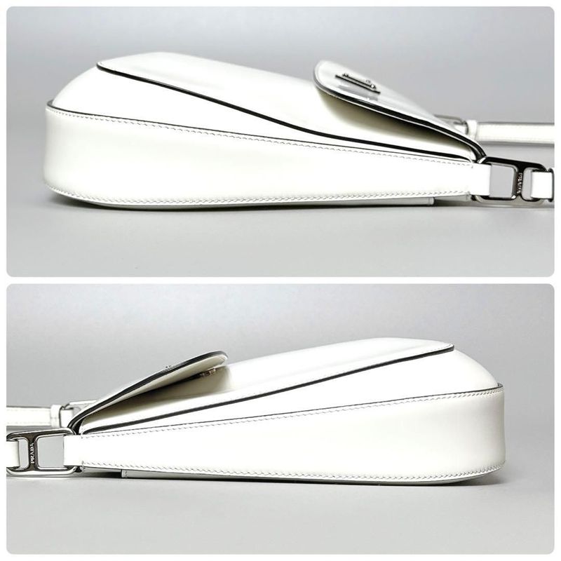 Prada Cles Shoulder Bag White Triangle Logo