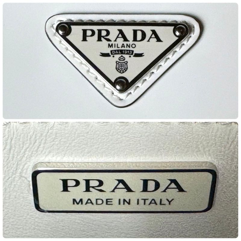 Prada Cles Shoulder Bag White Triangle Logo