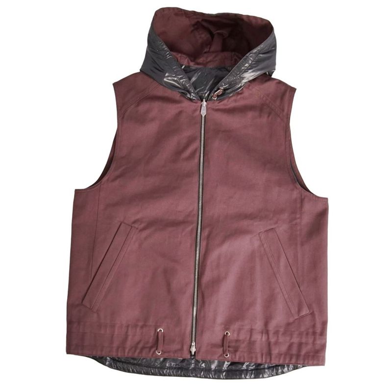 Hermes Vest Gilet with Hood Reversible Cotton