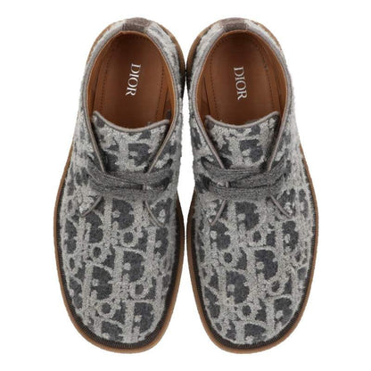 Dior Sahara All Over Pattern Chukka Boots 42 Graybrown Tone