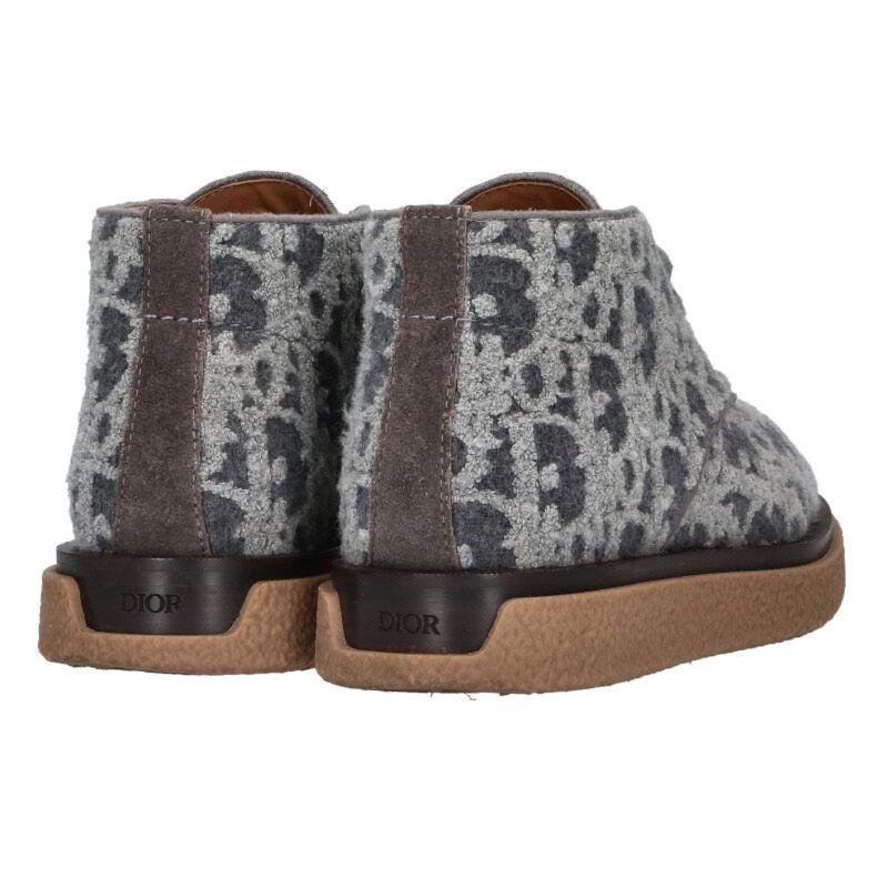 Dior Sahara All Over Pattern Chukka Boots 42 Graybrown Tone