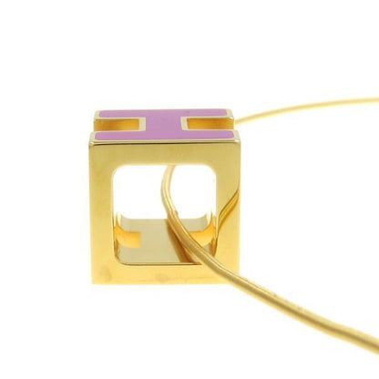 Hermes Cage de Ash Cube Necklace Gold Plated