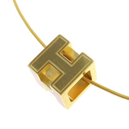 Hermes Cage de Ash Cube Necklace Gold Plated