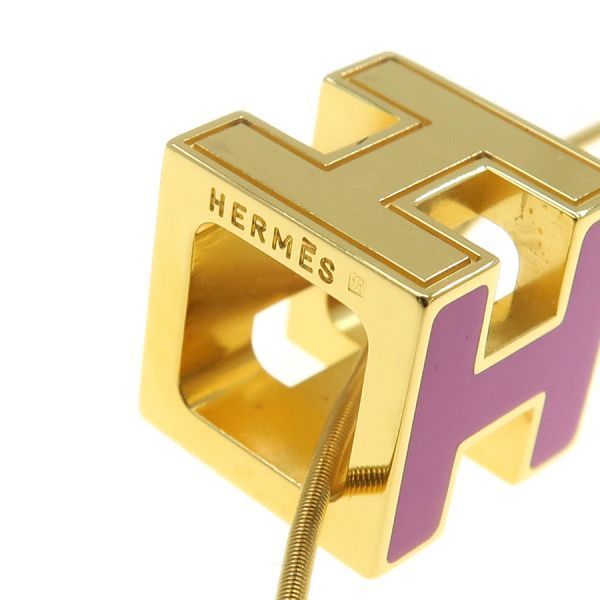 Hermes Cage de Ash Cube Necklace Gold Plated