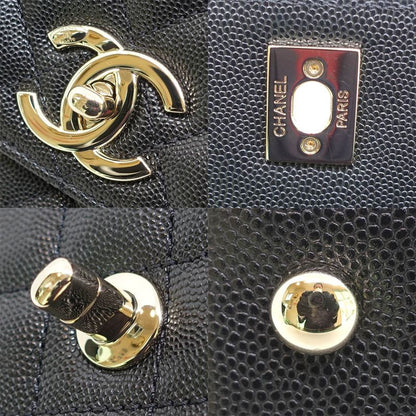 Chanel Large Top Handle Flap Bag Grain Calfskin BK
