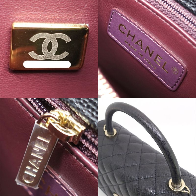 Chanel Large Top Handle Flap Bag Grain Calfskin BK