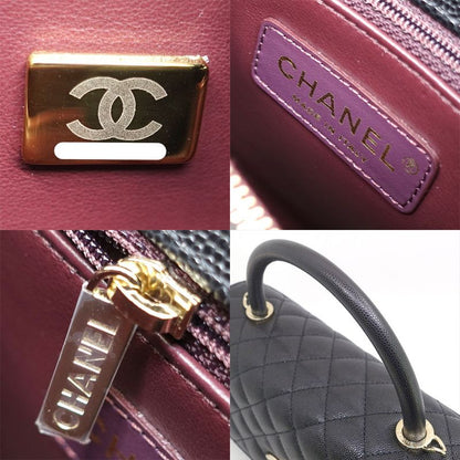 Chanel Large Top Handle Flap Bag Grain Calfskin BK