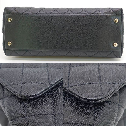 Chanel Large Top Handle Flap Bag Grain Calfskin BK