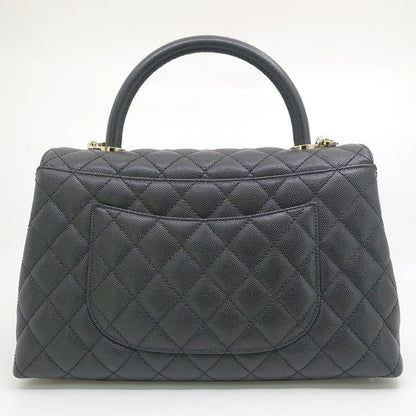 Chanel Large Top Handle Flap Bag Grain Calfskin BK