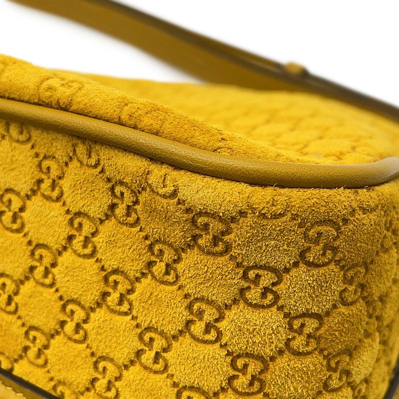 Gucci Shoulder Bag GG Suede Leather Half Horsebit Master Doiero