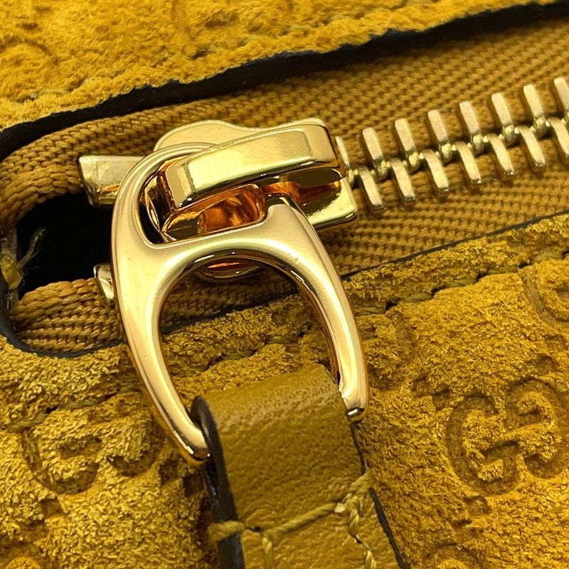 Gucci Shoulder Bag GG Suede Leather Half Horsebit Master Doiero