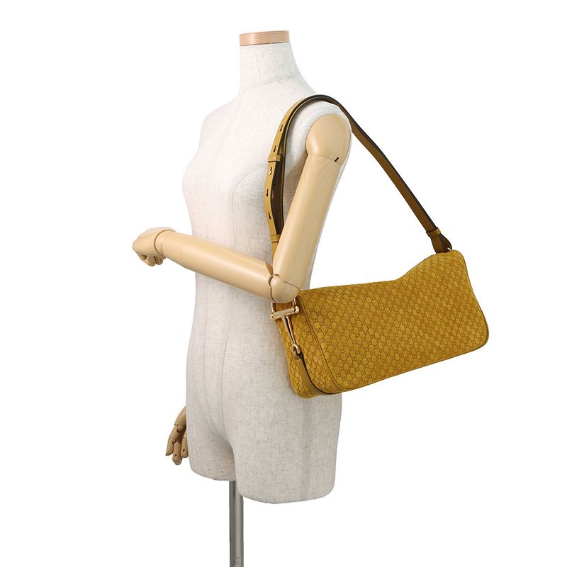 Gucci Shoulder Bag GG Suede Leather Half Horsebit Master Doiero